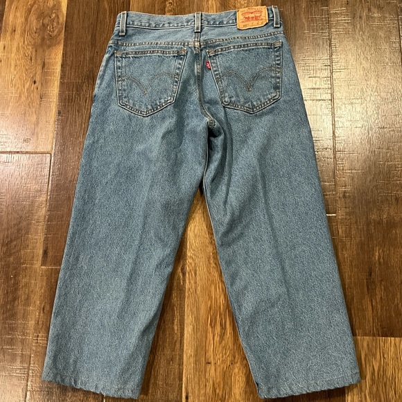 Levis 550 Jeans Relaxed Fit 31x27 Husky Vintage Light Blue 100% Cotton Denim - Picture 4 of 6